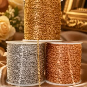 Stainless Steel Jewelry Chain – Silver, Golden & Antique Gold Chain for Jewelry Making