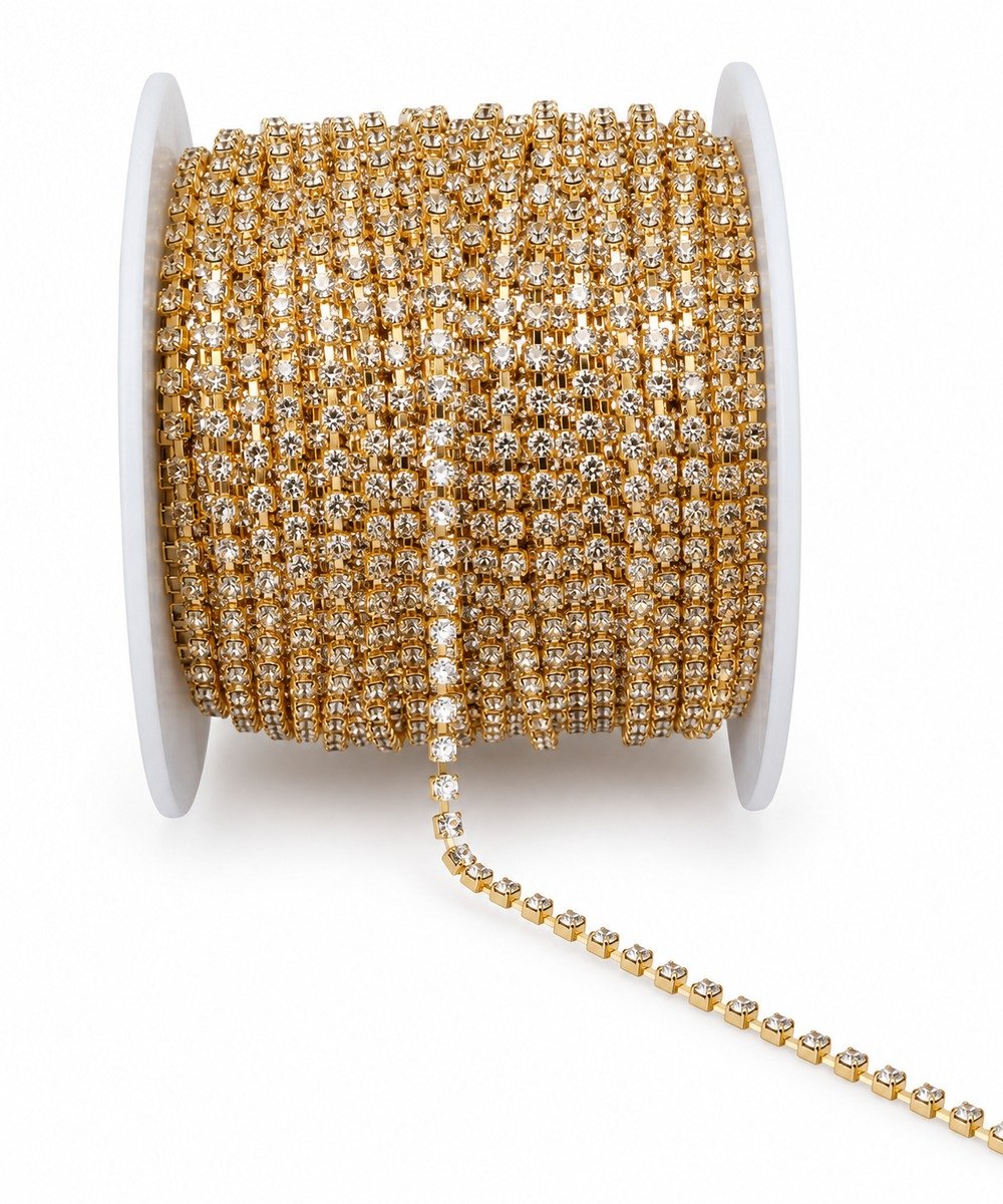 3mm Golden+ Silver Stone Chain for Jewelry Making | Jewelry Raw Materials Bangladesh