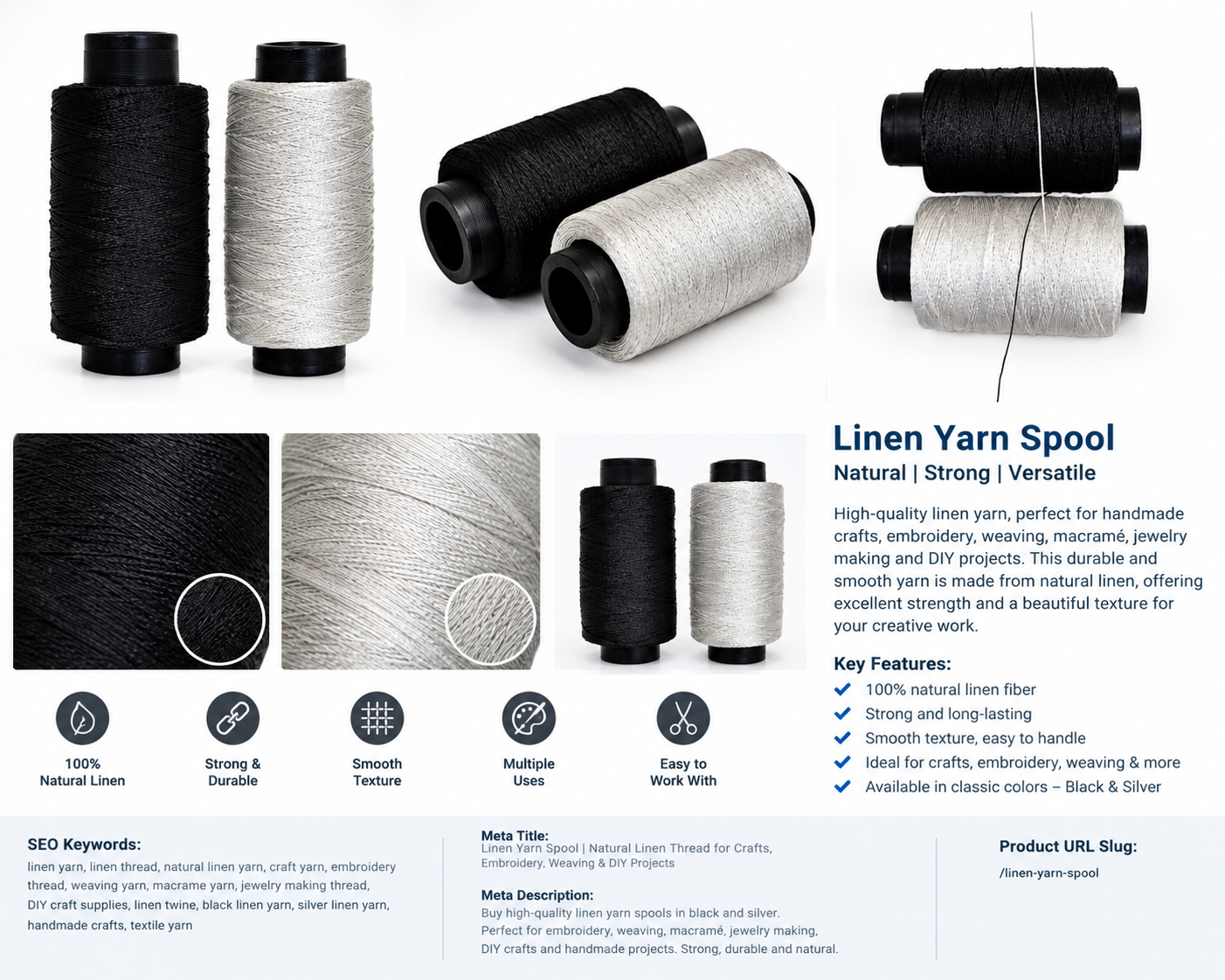 Nylon Yarn for Loom Weaving & Braiding – Strong Craft Thread for Jewelry Making
