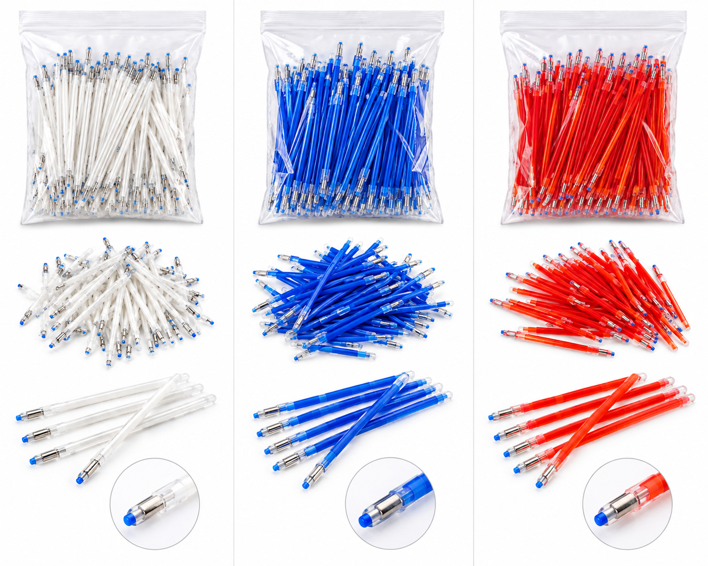 Hit Erasable Pen Refill – Rewritable Heat Erasable Gel Pen Refill in Blue, Red & White