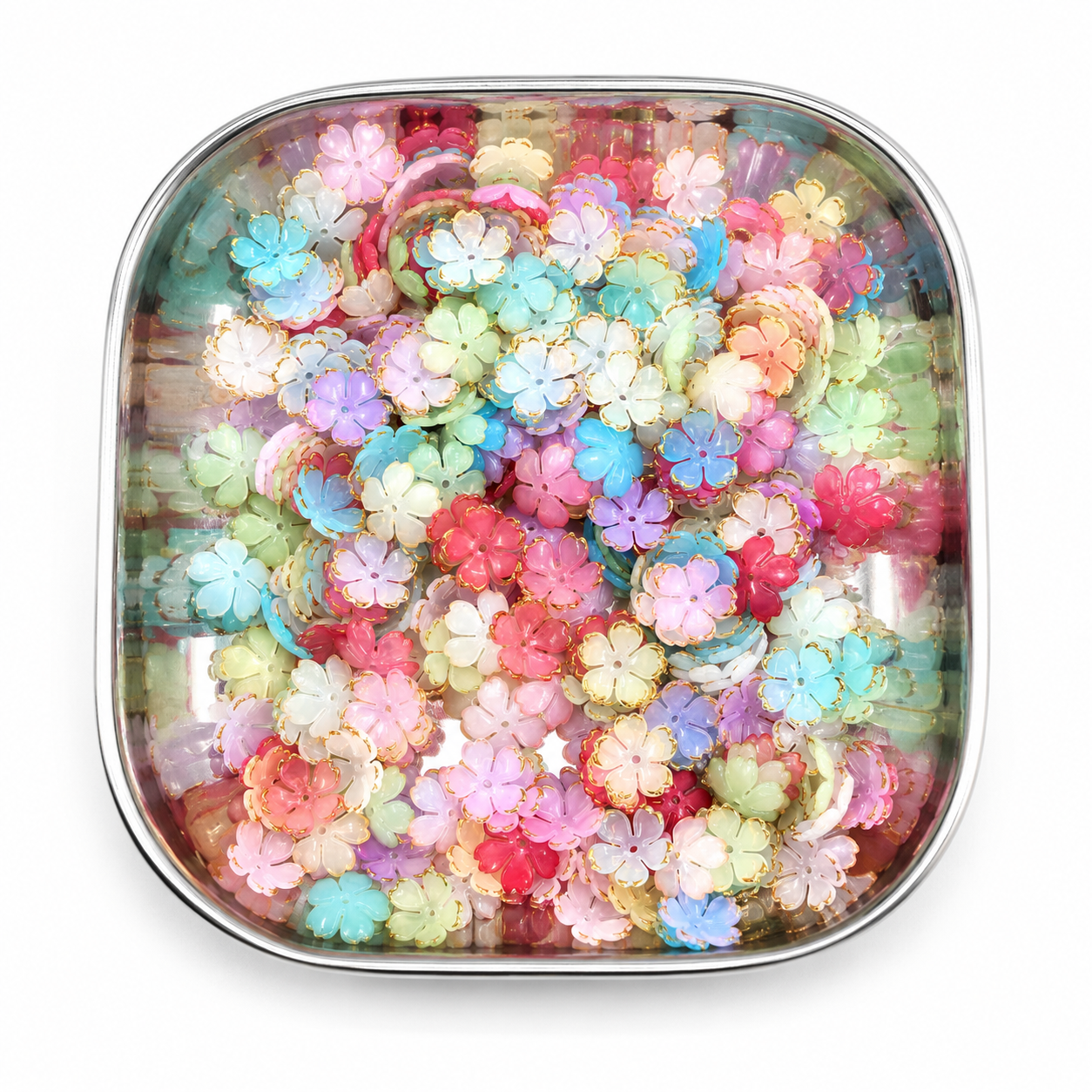 Cherry Flower Beads for Jewelry Making | Colorful DIY Craft Flowers