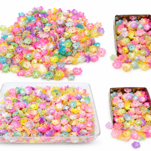 Multicolor Flower Beads for Jewelry Making – Pastel Acrylic Flower Charms & Craft Beads