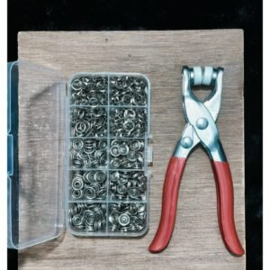 Snap Button Pliers Kit with Metal Snap Fasteners | Press Stud Installation Tool for Sewing & DIY Crafts