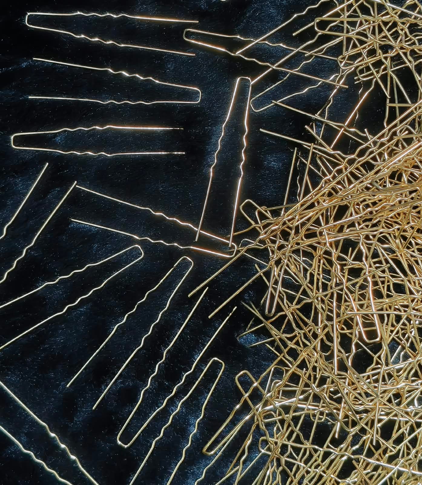 Golden Wavy Hair Pins | U-Shaped Bobby Pins for Hair Styling & Accessories