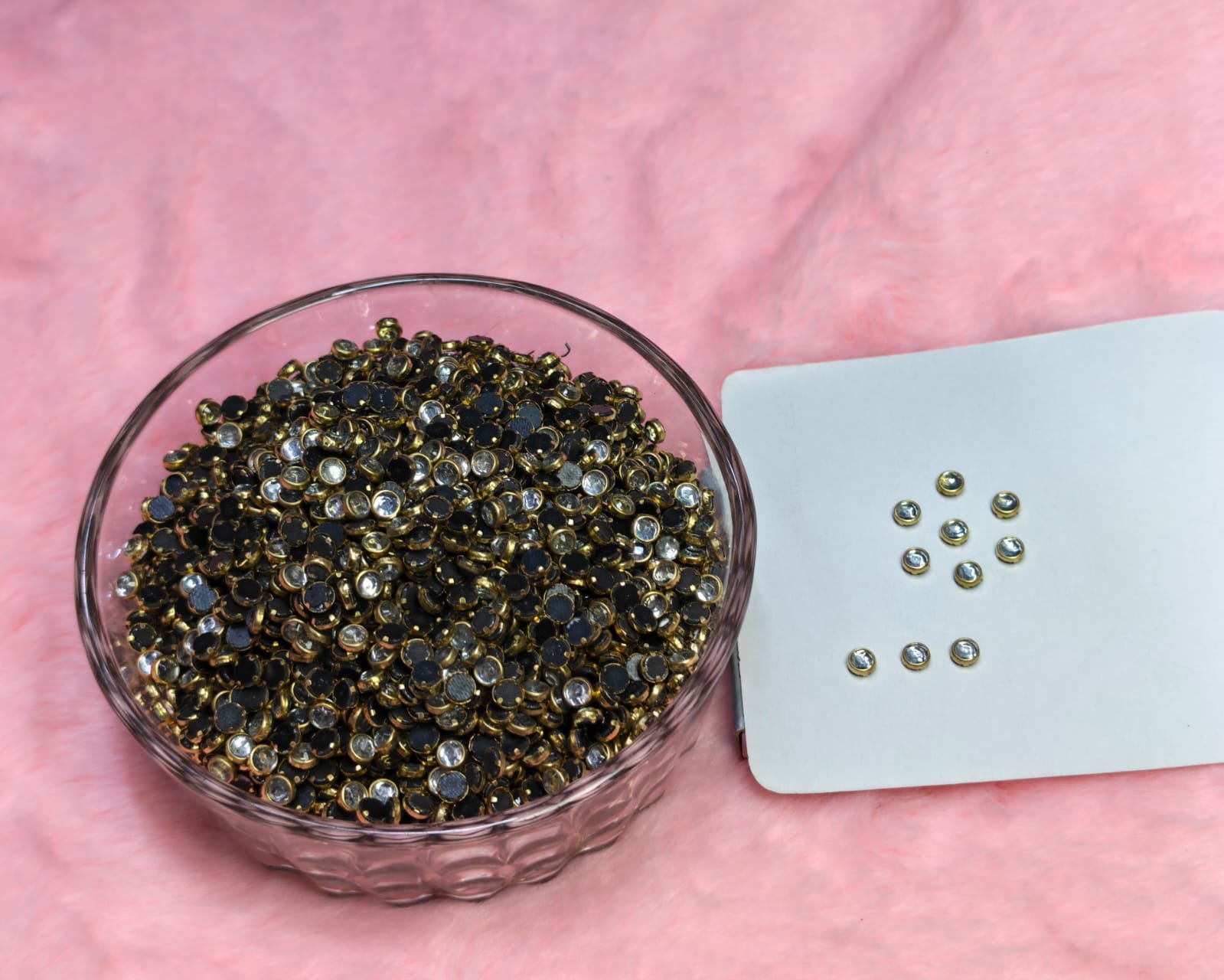 4 mm round Kundon Stone Fitting | Golden Stone Setting for Jewellery Making