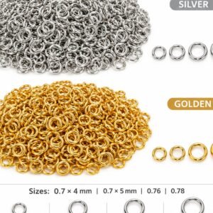 4mm/5mm/6mm/8mm Golden/Silver Jump Rings | Round Open Jump Rings for Jewelry Making