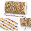 • Multicolor Rainbow Rhinestone Cup Chain/stone chain - Gold Brass Base