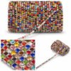 Silver+Multicolor Rainbow Stone Cup Chain/stone chain – Gold Brass Base
