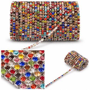 Silver+Multicolor Rainbow Stone Cup Chain/stone chain – Gold Brass Base