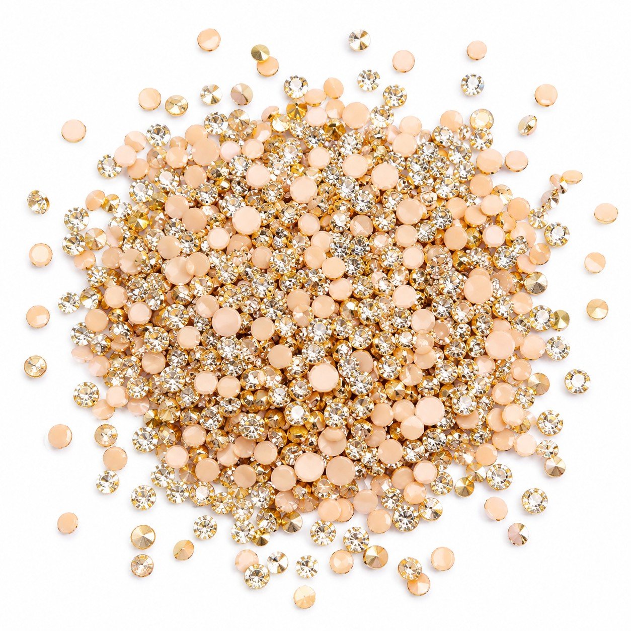 4mm Nakful Stone for Jewelry Making – Golden & Silver Color | Imitation Jewelry Raw Materials