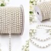 silver Pearl and White Stone Chain for Women | Elegant Gold-Tone Jewelry