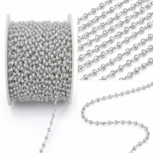 4mm Silver Pearl Chain for Jewellery Making | Jewelry Raw Materials BD